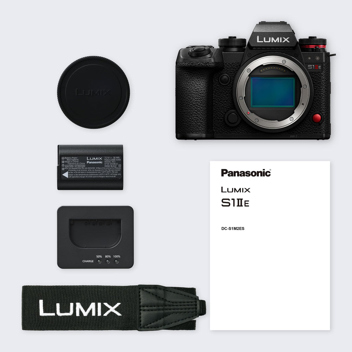 Panasonic LUMIX S1IIE Cámara Sin Espejo de Fotograma Completo, 24MP, Cs4K 60p Área Completa, Video 6K 30p Open Gate, I.S. Activo, Grabación 4:2:2 10 bit, Montura L, DC-S1M2ESE