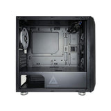Apevia Prodigy-BK Micro-ATX - Carcasa para Juegos con 1 Panel de Vidrio Templado, Puertos USB 3.0/USB 2.0/Audio, 3 Ventiladores RGB, Marco Negro