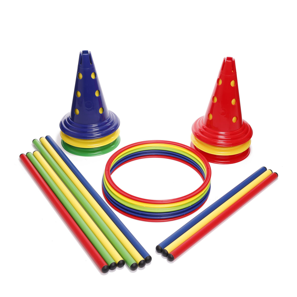 Italveneta Didattica- Salterello Piccolo psicomotricidad, Kit de Actividad motora y Desarrollo Infantil, Color Mezclado: Rojo, Amarillo, Verde Azul, Standard (095)