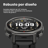 Amazfit T-Rex 3 Pro Reloj Inteligente Outdoor 44mm – Pantalla AMOLED Zafiro, Linterna, Bisel de Titanio, GPS Doble Banda, Mapas Offline, 17 Días Batería, 180+ Modos Deportivos, para Android iPhone