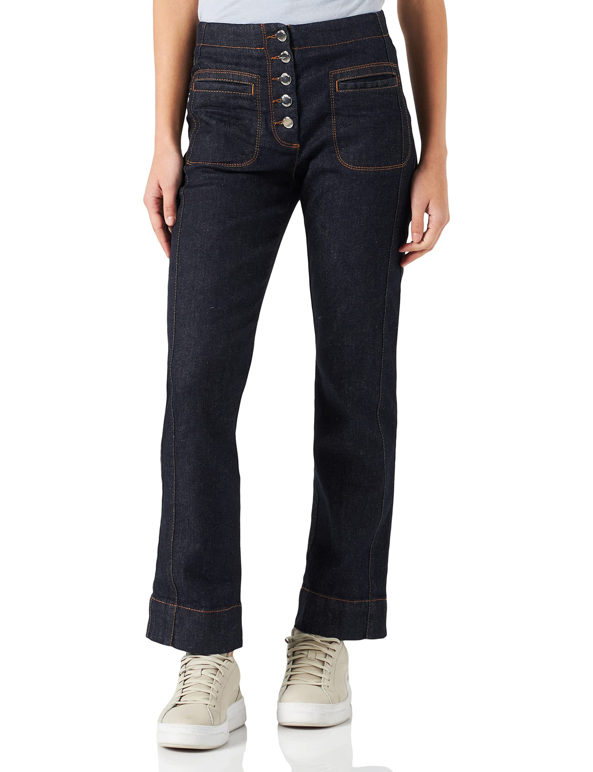 Love Moschino Denim Trousers Front buttoning Jeans, 46 De Las Mujeres