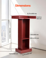 VEVOR Atril de Madera Alto de 105 cm, Soporte de Podio con Superficie de Lectura de 60 x 40 cm, con Estante de Almacenamiento para Aulas, Conferencias, Iglesias, Presentaciones, Discursos, Conciertos