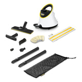 Kärcher Limpiadora de vapor SC 2 Deluxe, rendimiento: aprox. 75m², depósito: 1 l, presión: máx. 3,2 bar, tiempo de calentamiento: 6,5 min., 1500W, incluye kit de limpieza Easyfix y 3 boquillas