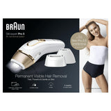 Braun IPL Silk-Expert Pro 5 PL5242 Depilación para el hogar, Blanco/Oro, Alternativa a la depilación láser, con caso, sistema de afeitado Venus, 3 cabezas, regalo para mujeres