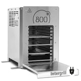 intergrill Barbacoa eléctrica de 800 °, quemador de cuarzo, parrilla de alto rendimiento, calidad profesional, 20 kg, parrilla de mesa de acero inoxidable, incluye rejilla de barbacoa