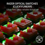 Razer DeathStalker V2 Pro (Interruptor Rojo) - Teclado Óptico Inalámbrico para Juegos de Bajo Perfil (Interruptores Ópticos Lineales, HyperSpeed Inalámbrico, Bluetooth 5.0) Diseño US, Negro