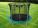 Trampolín de jardín de 244 cm para niños, Juego Completo con Red de Seguridad Interior, Escalera Cubierta de muelles
