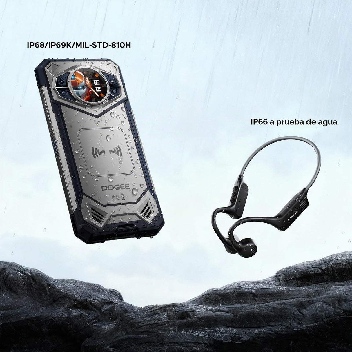 DOOGEE S200 X 5G - Teléfono móvil para Exteriores Android 16 con Auriculares, 48 GB + 512 GB (2 TB) para Exteriores, 10100 mAh, 6,72 Pulgadas FHD+ 120 Hz, 100 MP + 1,32 Pulgadas AMOLED Pantalla