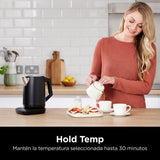 Ninja Hervidor de agua con temperatura regulable, 1,7 l, con control de temperatura, pantalla LED, fácil de usar con hervido rápido y función Hold Temp, en negro mate, KT200EU