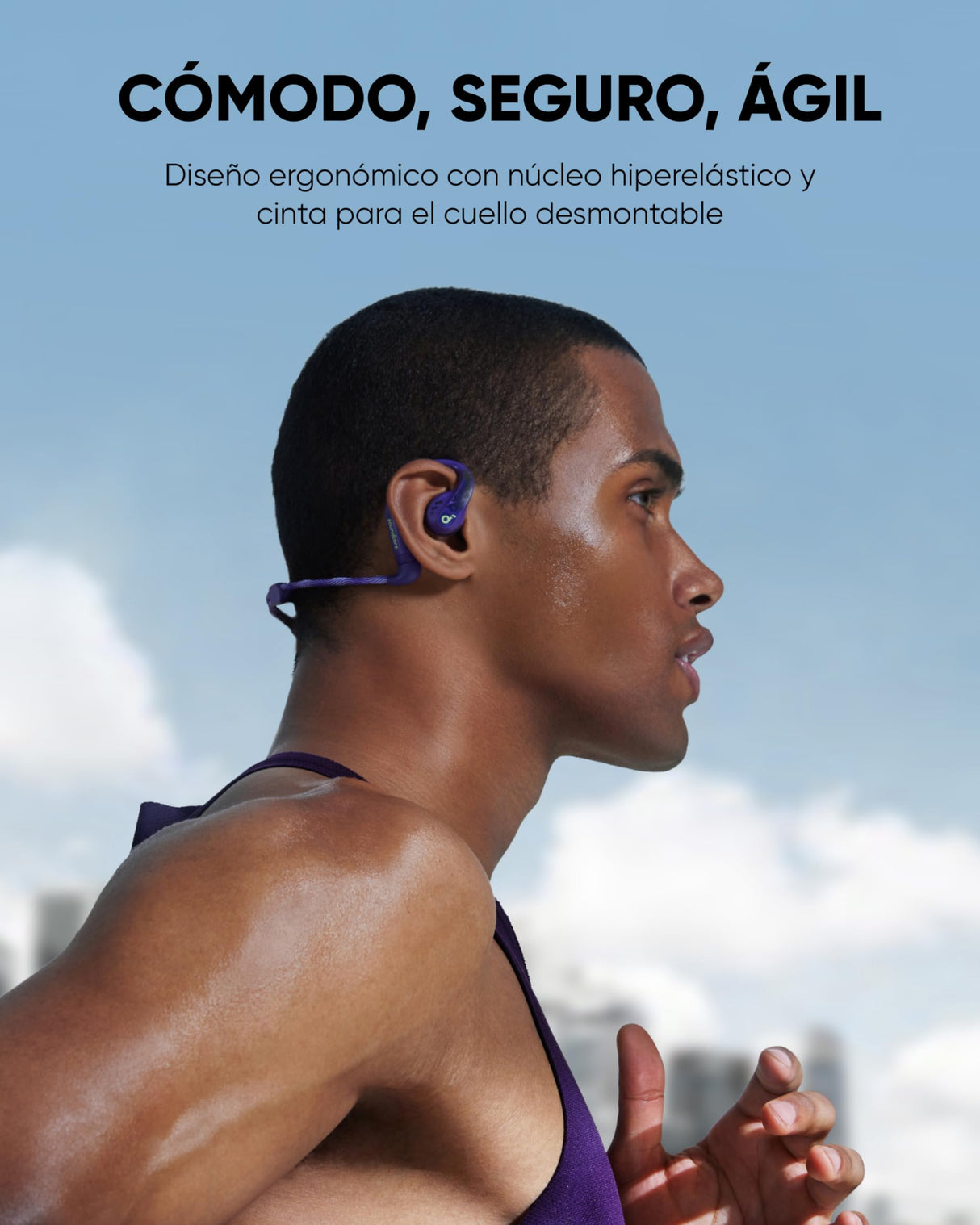 Soundcore by Anker AeroFit Pro Auriculares Bluetooth Inalámbricos de Conducción de Aire, Muy Cómodos, Ergonómicos, Ajuste Seguro, Sonido Rico con LDAC, Bluetooth 5.3, IPX5, 46H, Control con App