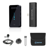 Boya XM6-S3 - Micrófono inalámbrico para iPhone, micrófono inalámbrico de 2,4 GHz con Pantalla OLED y micrófono Incorporado para Youtube, Vlogging