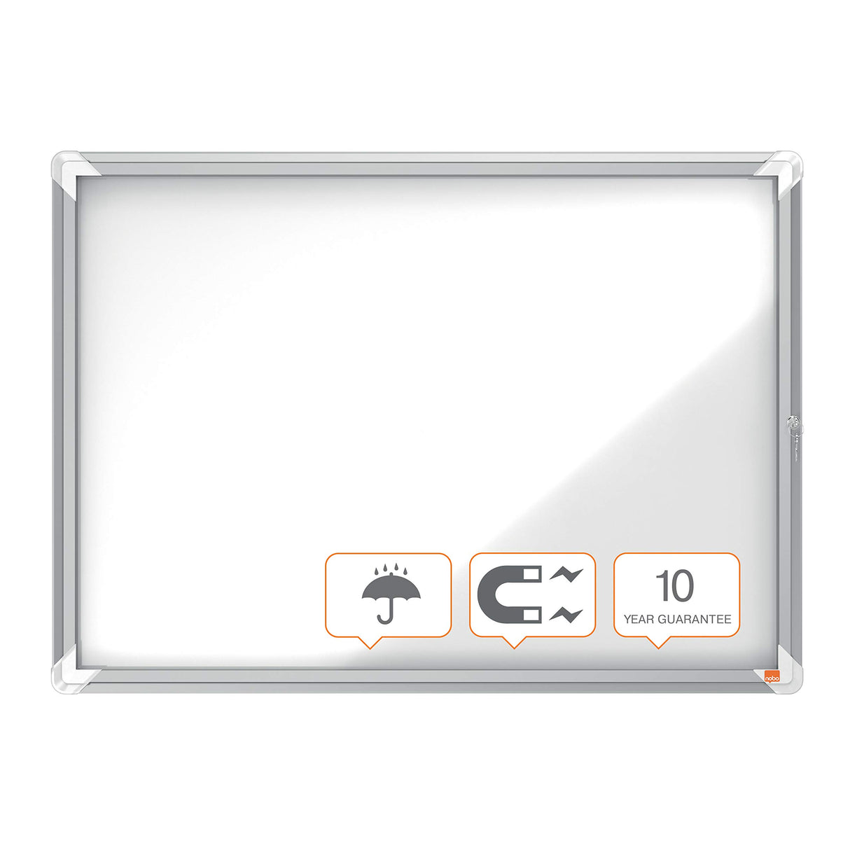 Nobo Vitrina Magnética para Exteriores con Cerradura para 8 Hojas A4, Premium Plus, Blanco, 1902579
