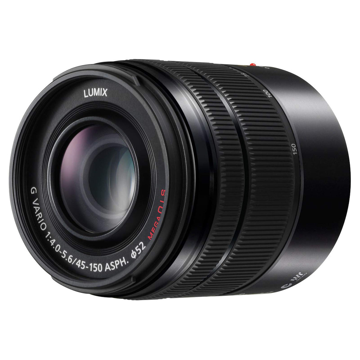Panasonic LUMIX H-FS45150 - Objetivo Tele Zoom para cámaras de montura M4/3 (Focal 45-150 mm, F4-F5.6, tamaño filtro 52 mm, lentes asféricas, MEGA O.I.S), negro