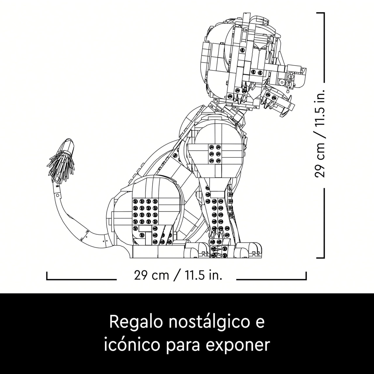 LEGO | Disney El Rey León: Simba Joven Maqueta para Adultos, Regalo para Mujeres y Hombres, Figura de Animal Coleccionable, Actividad Creativa, Decoración para el Hogar y Oficina 43247