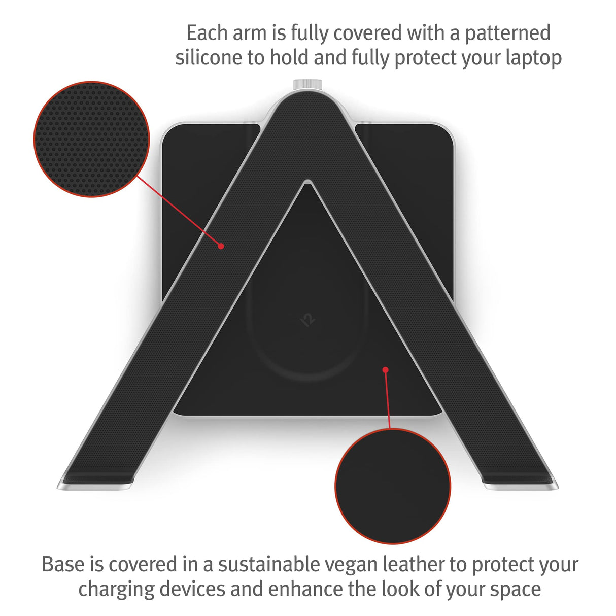 Twelve South HiRise Pro para portátiles y MacBooks, Soporte ergonómico y Ajustable en Altura con Base de Carga inalámbrica MagSafe (Plateado)