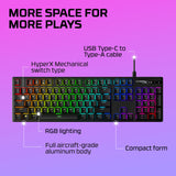 HyperX Alloy Origins – Teclado mecánico para videojuegos, Teclas HyperX Blue Mecánicas, Compacto, Portátil, Carcasa de aluminio duradera, Personalización avanzada, Software HyperX NGENUITY US Layout