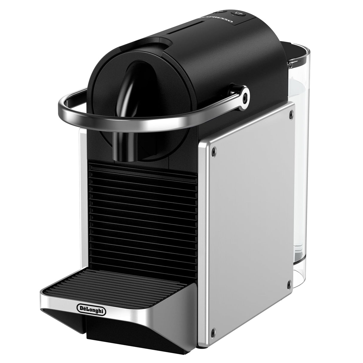 Nespresso De'Longhi Pixie EN127.S, Máquina de Café en Cápsulas, Espresso y Café Lungo, Modo ECO, Diseño Compacto, Sistema de Presión de 19 Bares, Pack de Bienvenida Incluido, 1260W, Silver