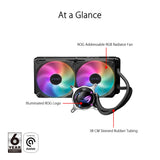 ASUS ROG Strix LC II 280 ARGB - Sistema de refrigeración líquida AiO para CPU con Aura Sync y Dos Ventiladores radiadores RGB direccionables ROG de 140 mm