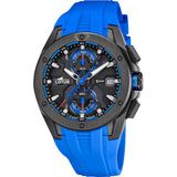 Lotus Reloj Hombre 18943/2 Vortex Caja de Acero Inoxidable 316l Negro Correa de Caucho Azul
