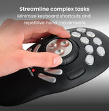 Contour Multimedia Controller Pro v2 | Controlador para pc ergonómico para Editor de imágenes de música de vídeo | para PC y Mac | USB | 15 Botones | Jog Ring de aleación de 7 velocidades