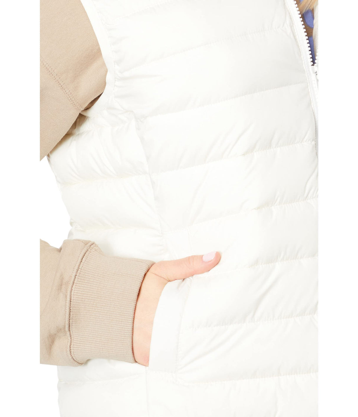 ECOALF - Chaleco Mujer Atlalf, de Poliéster Reciclado, con Capucha, Relleno de Fellex, Ultraligero y Cómodo, Chaleco Mujer, Talla L, Color Crema