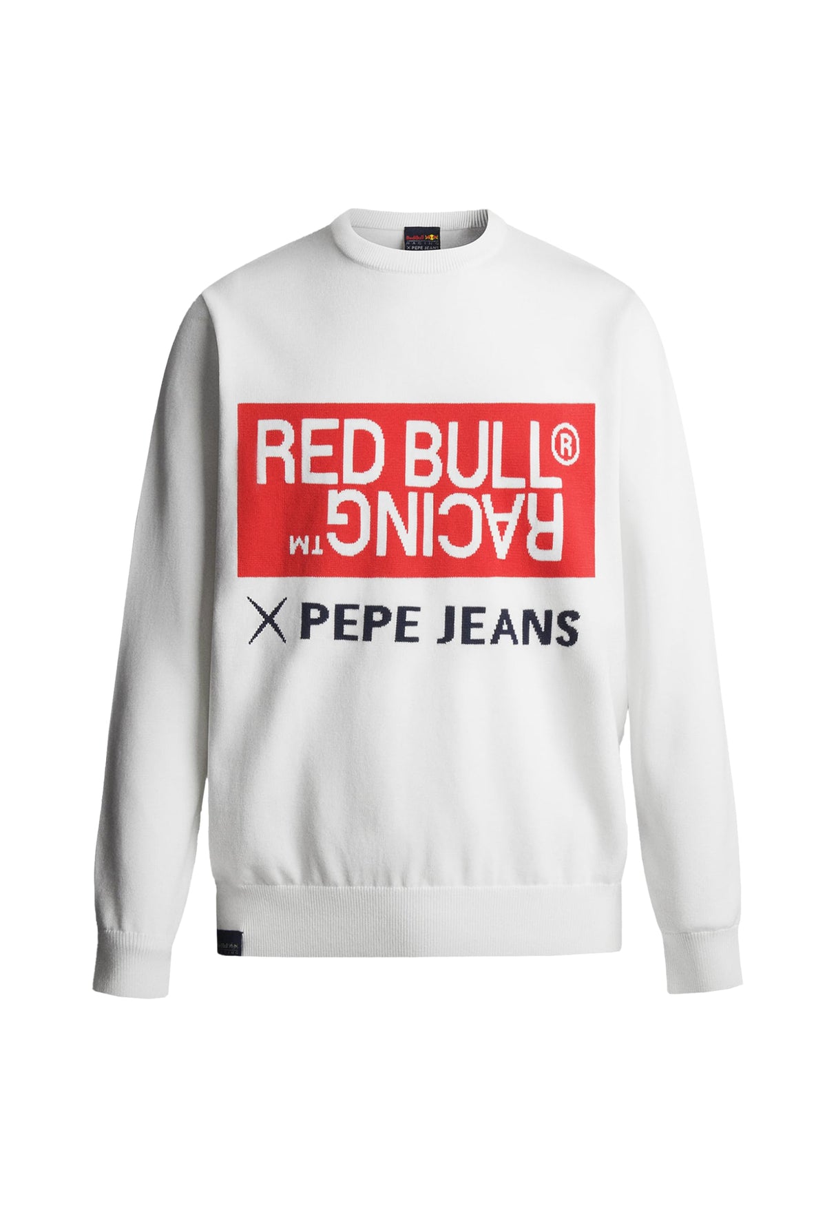 Red Bull Racing X Pepe Jeans RBR Intarsia Logo Knit Crew Neck, Prendas de Punto Hombre, White (Off White),