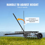 VEVOR Cortacéspedes de Remolque detrás de 1219 x 1140 x 865 mm con 24 Púas de Acero con Resorte, Rastrillo de Césped para ATV o Cortacésped, con Mango de Elevación para Césped de Granja de Jardín