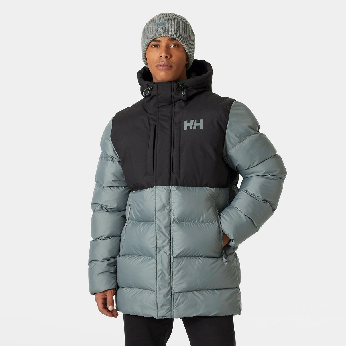 Helly Hansen Chaqueta Larga Active Puffy Abrigo, 485 Cactus Gris, XXL para Hombre