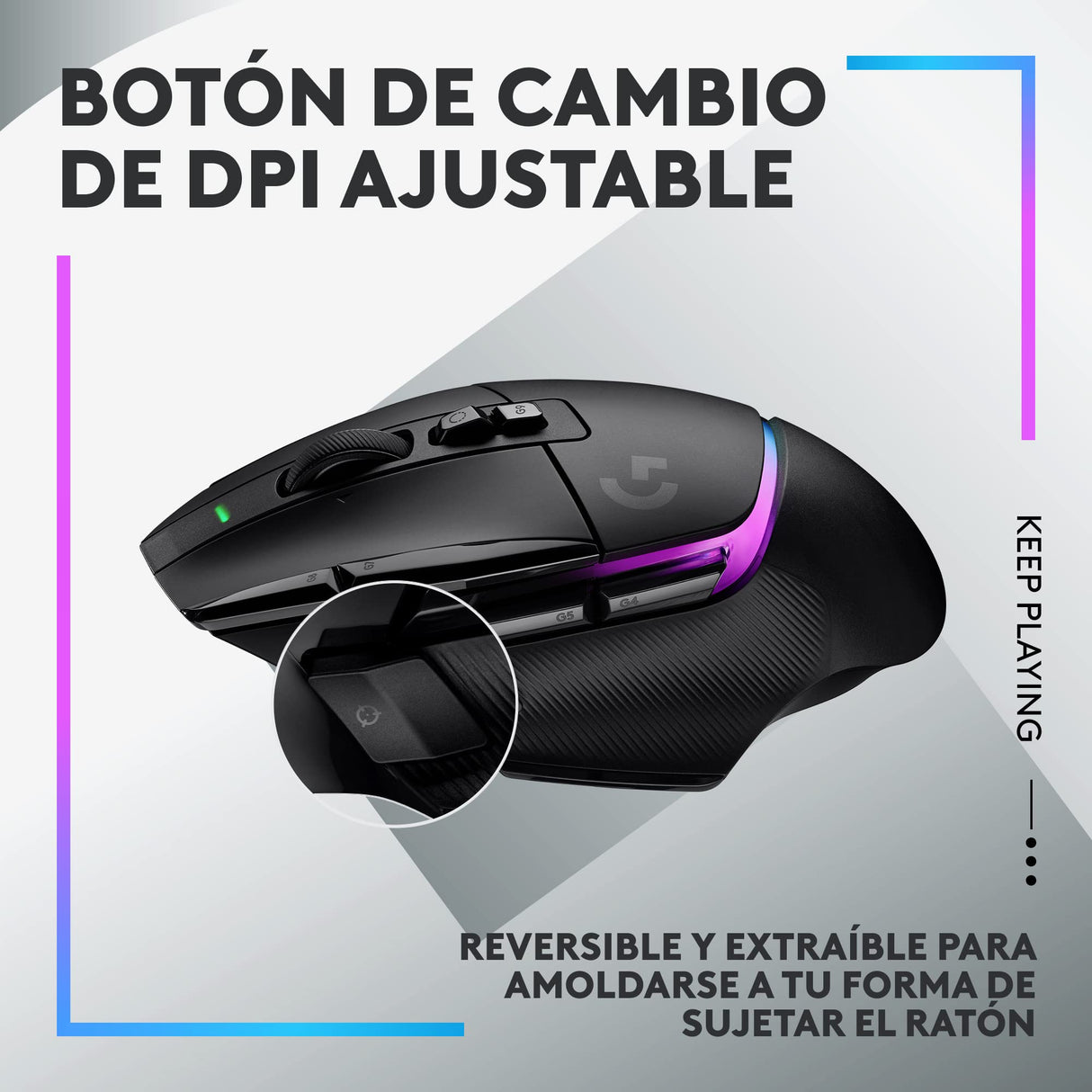 Logitech G G502 X PLUS LIGHTSPEED Ratón inalámbrico RGB para Gaming - Ratón óptico con interruptores híbridos LIGHTFORCE, LIGHTSYNC RGB, sensor HERO 25K, compatible con PC - macOS/Windows - Negro
