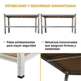 KG KITGARDEN Estantería Metálica Almacenaje de Acero Galvanizado con 4 Baldas de MDF, 180x150x40cm