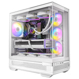 Antec C7 ARGB Blanco, Soporte de GPU RTX 40, 4 Ventiladores ARGB PWM de 120 mm incluidos, refrigeración Vertical, Tipo C de 10 Gbps, Paneles Frontales y Laterales de Vidrio Templado Continuo