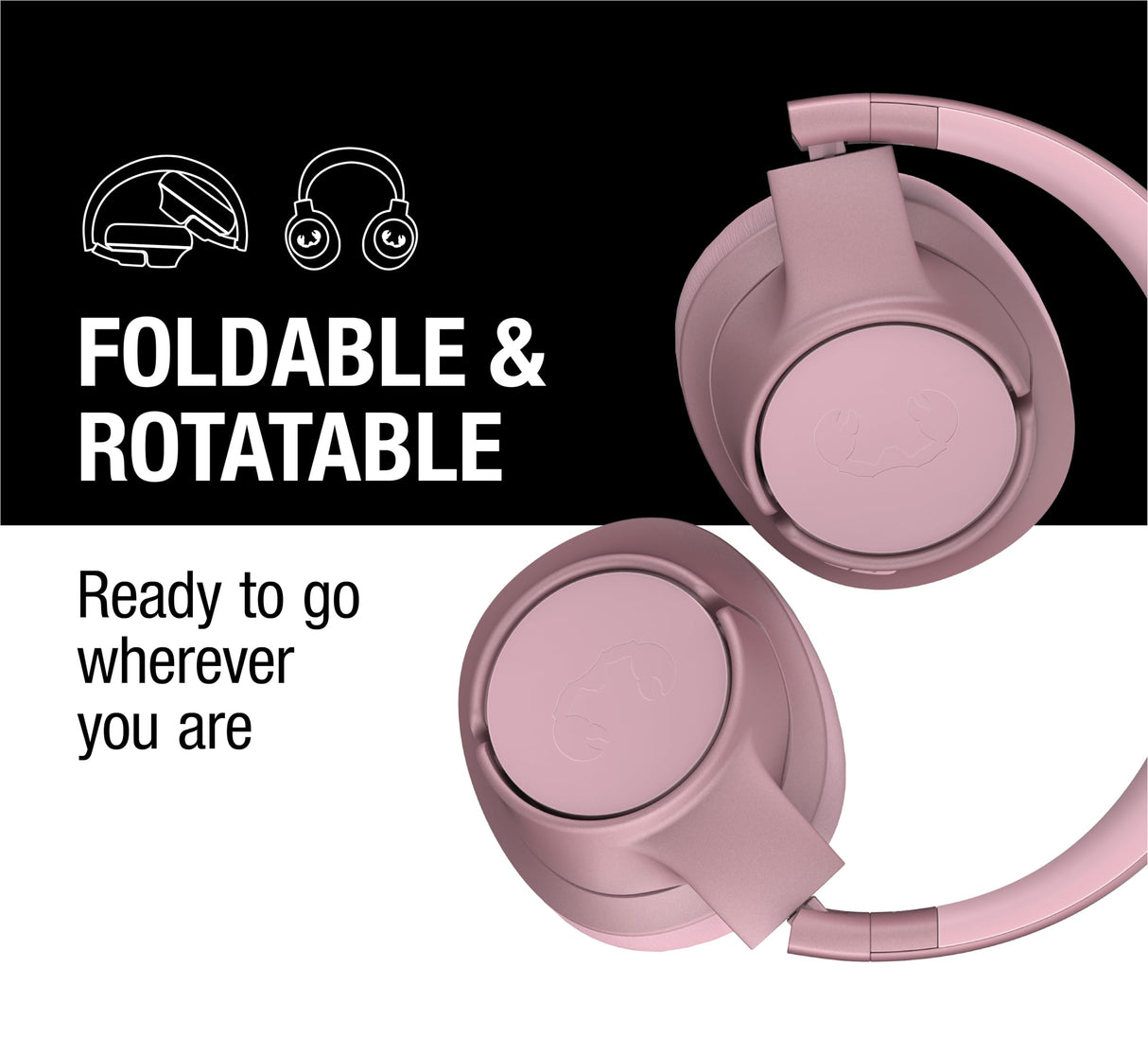 Fresh 'n Rebel Clam Core Auriculares Bluetooth Circumaurales con micrófono ENC (Llamadas, Auriculares inalámbricos Over-Ear con Botones de Volumen, 45h de autonomía (Pastel Pink)