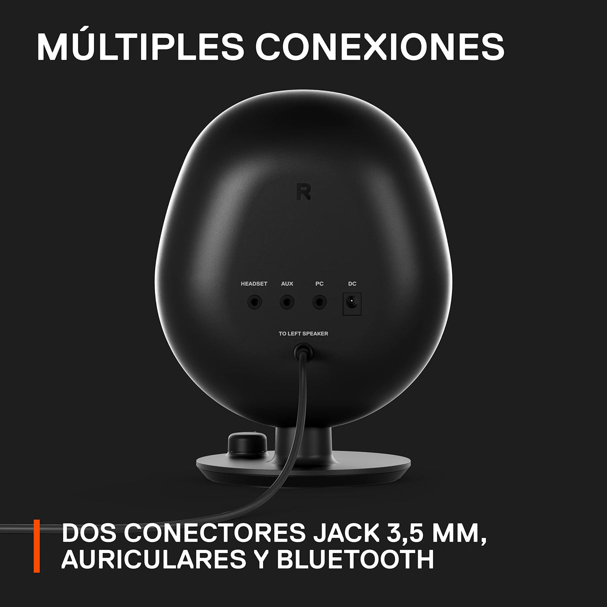 SteelSeries Arena 3 - Altavoces gaming de rango completo 2.0 – Audio inmersivo – Controles de altavoz – Controladores de altavoces 4" – Cableado y Bluetooth – Aux de 3.5mm – PC, Mac, Móvil