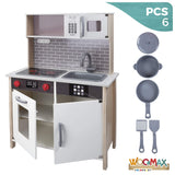WOOMAX Cocina Juguete de Madera con luz y Sonidos, con Accesorios y Utensilios de Cocina, para niños Desde 3 años (49026)