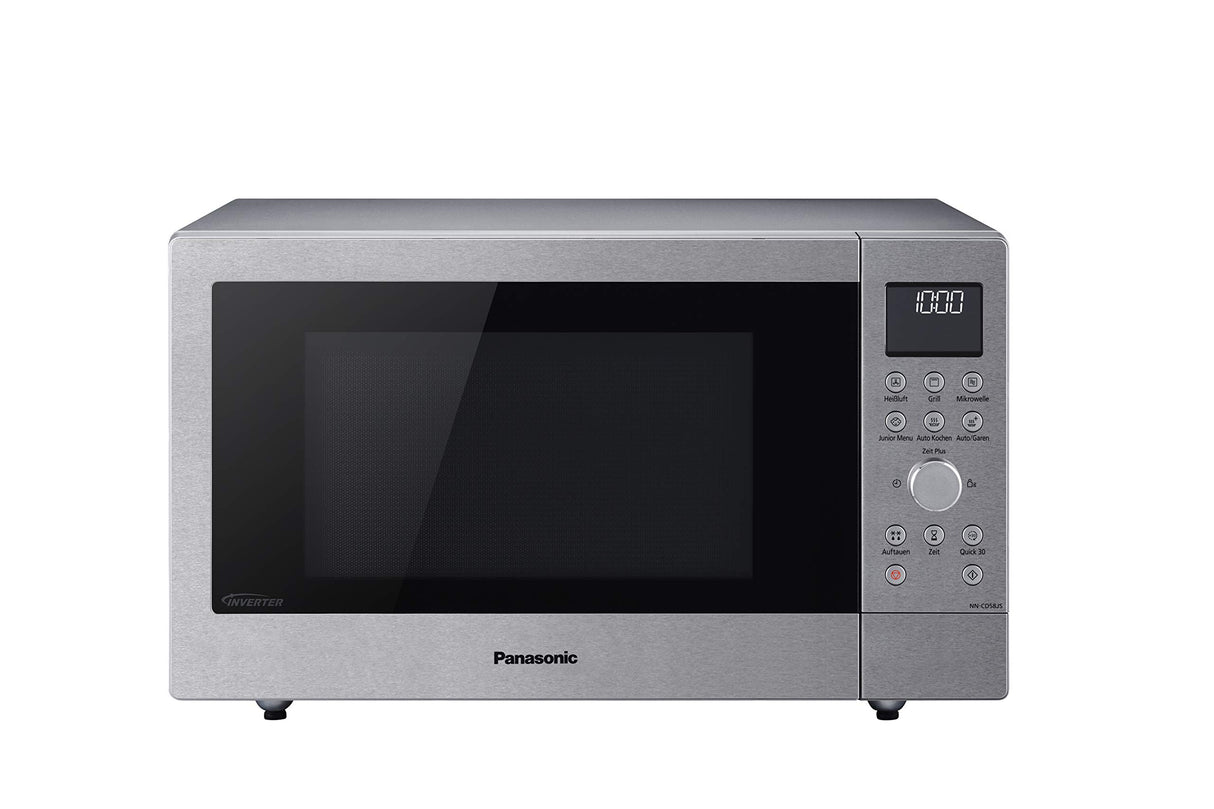 Panasonic NN-CD58JSGPG - Horno de microondas combinado Slimline con grill, plato giratorio de cristal, 27 L, 1000 W, 40/100-220 °C, 29 programas automáticos, descongelación, 6 niveles de potencia, LED