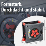 Brennenstuhl Carrete de Cable Profesional KA 3110 5 IP44 (Cable H07BQ-F 3G1,5 de 33 m en Rojo, Uso en Obra y Exterior Permanente, 5 enchufes de Seguridad, Made in Germany)