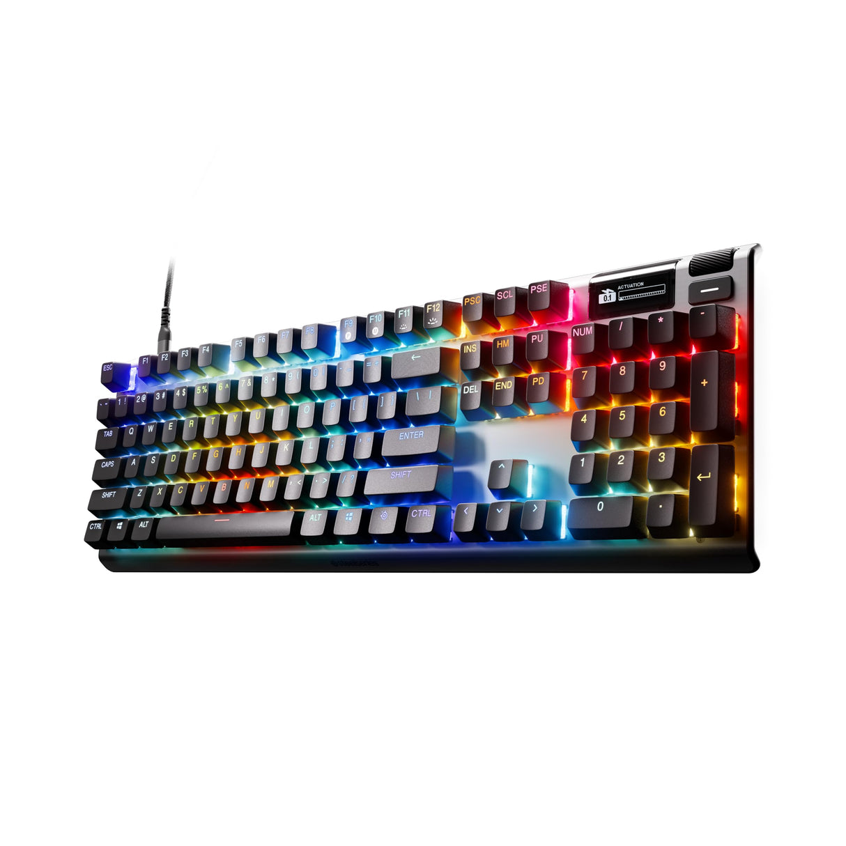 Steelseries Apex Pro Gen 3 Teclado Mecanico Gaming - HyperMagnetic Interruptores OmniPoint 3.0 - Accionamiento Ajustable - Rapid Trigger + Rapid Tap - Preajustes - Modo protección - USB-C - US QWERTY