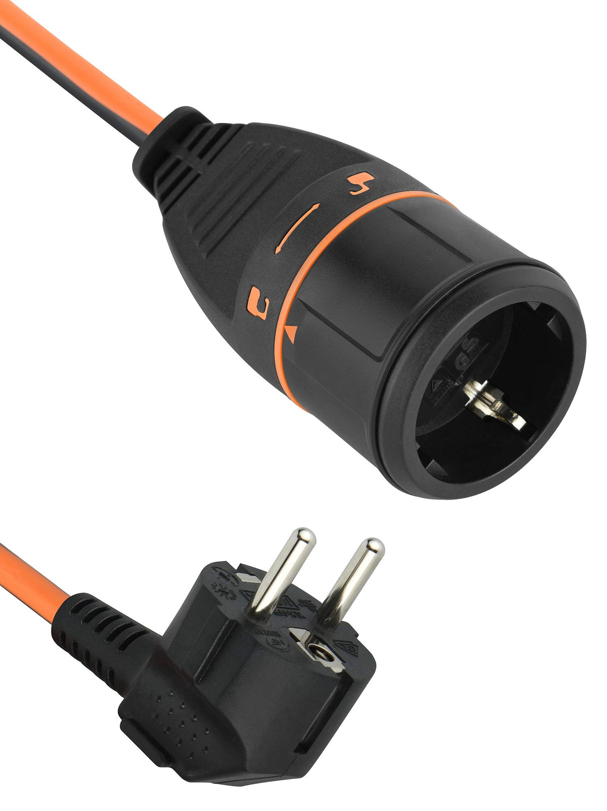 Electraline 01666 Cable Alargador 30M 3G1.5 con Toma de Corriente Electralock Equipado con un Mecanismo de Bloqueo que Evita la Desconexión Accidental del Enchufe