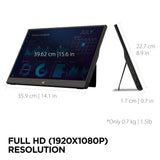 Viewsonic VA1655 47 cm (16 Inch) Portable Monitor (Full HD, IPS Panel, Mini-HDMI, 2X USB-C for Raspberry Pi/Xbox/PS4/PS5, Speakers) Black