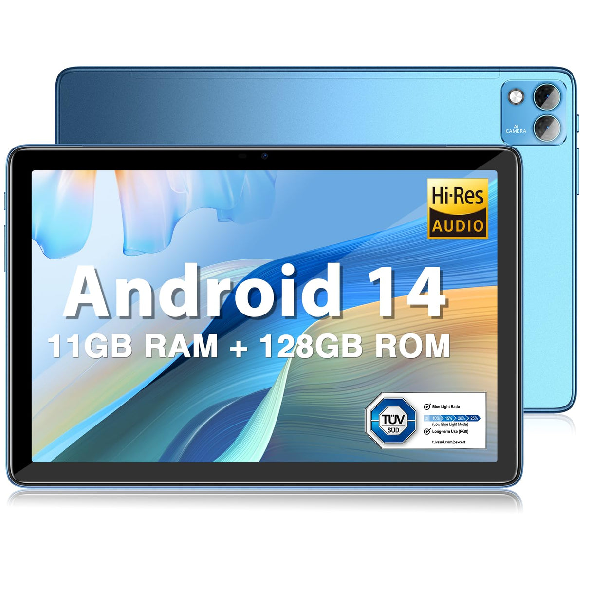 DOOGEE T10S Tablet Android 14【2024】, 11GB + 128GB (TF 1TB) de 10,1 Pulgadas, Unisoc T606 Tablet táctil, 8,4 mm Ultra-Thin 6600 mAh,8MP+5MP Widevine L1 Tableta, Dual 4G LTE /5G WiFi