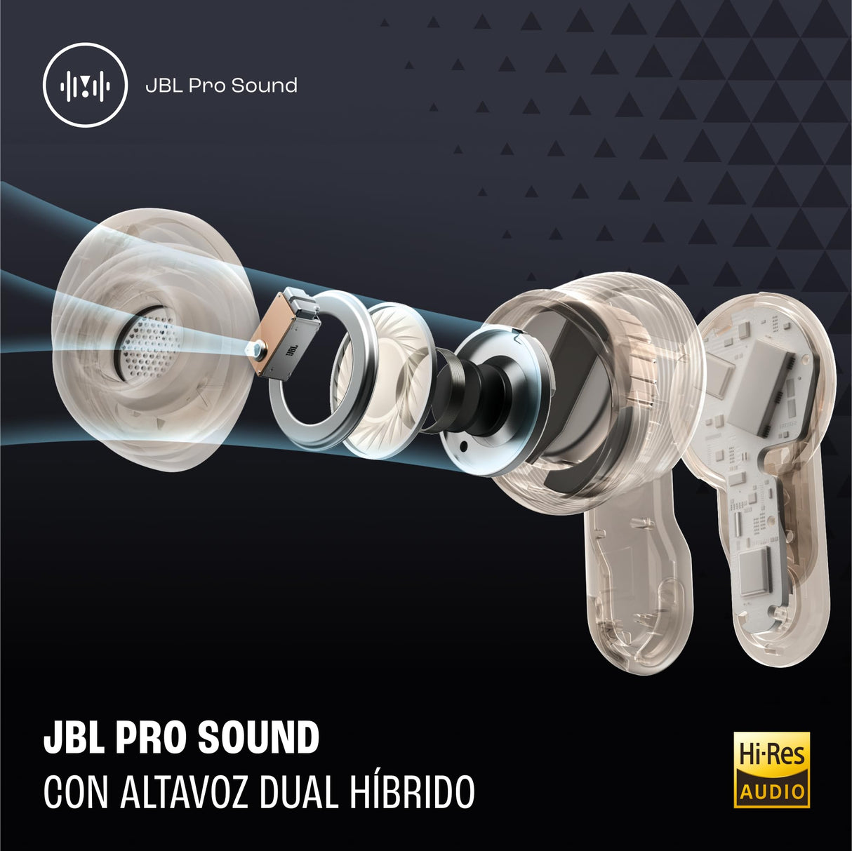 JBL Tour Pro 3, Earbuds inalámbricos True Wireless, estuche de carga inteligente, 40 h de autonomía, Bluetooth, cancelación de ruido adaptativa, JBL Spatial 360 Sound y seguimiento de cabeza, negro