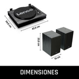 Lenco LS-300 - Giradiscos Hi-Fi con Bluetooth - Con altavoces externos 2 x 10 W RMS - Transmisión por correa - Apagado automático - Carcasa MDF - Negro