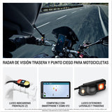 Garmin zūmo R1, Radar de visión Trasera y Visibilidad de ángulo Muerto para Motocicletas, Discreto, con Luces externas y alertas sonoras, emparejable con zūmo XT2 o Smartphone Compatible.