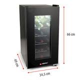 alpina Vinoteca - 230V - 18 Botellas/50L - Vinoteca - Temperatura regulable 11°C a 22°C - Puerta de Cristal e Iluminación Interior - Poco o Ningún Ruido - Negro