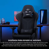 DRIFT GAMING DR110 - Silla Gaming Profesional, Tejido Fabric Alta transpirabilidad, reposabrazos 4D, Ruedas silenciosas, pistón Clase 4, inclinación, cojín Lumbar y Cervical, Color Negro