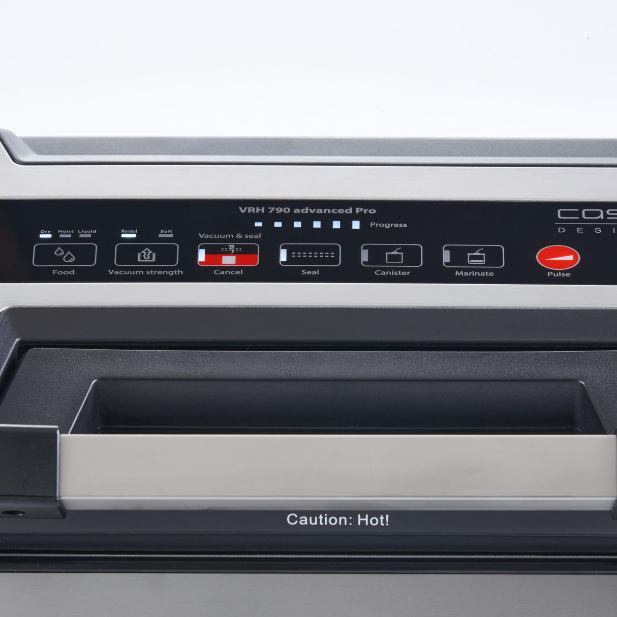 CASO VRH 790 advanced Pro - Envasadora al vacío doméstica y profesional high end - Hasta 200 ciclos sin parar posibles - Vakuumar líquidos automáticamente - acero inoxidable