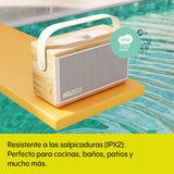 Pure Classic Aura Altavoz Bluetooth portátil 40W con batería 10000mAh, función Powerbank, Luces ambientales, 30h autonomía, USB-C, Entrada AUX, Resistente a Salpicaduras IPX2 – Marrón Café/Nogal