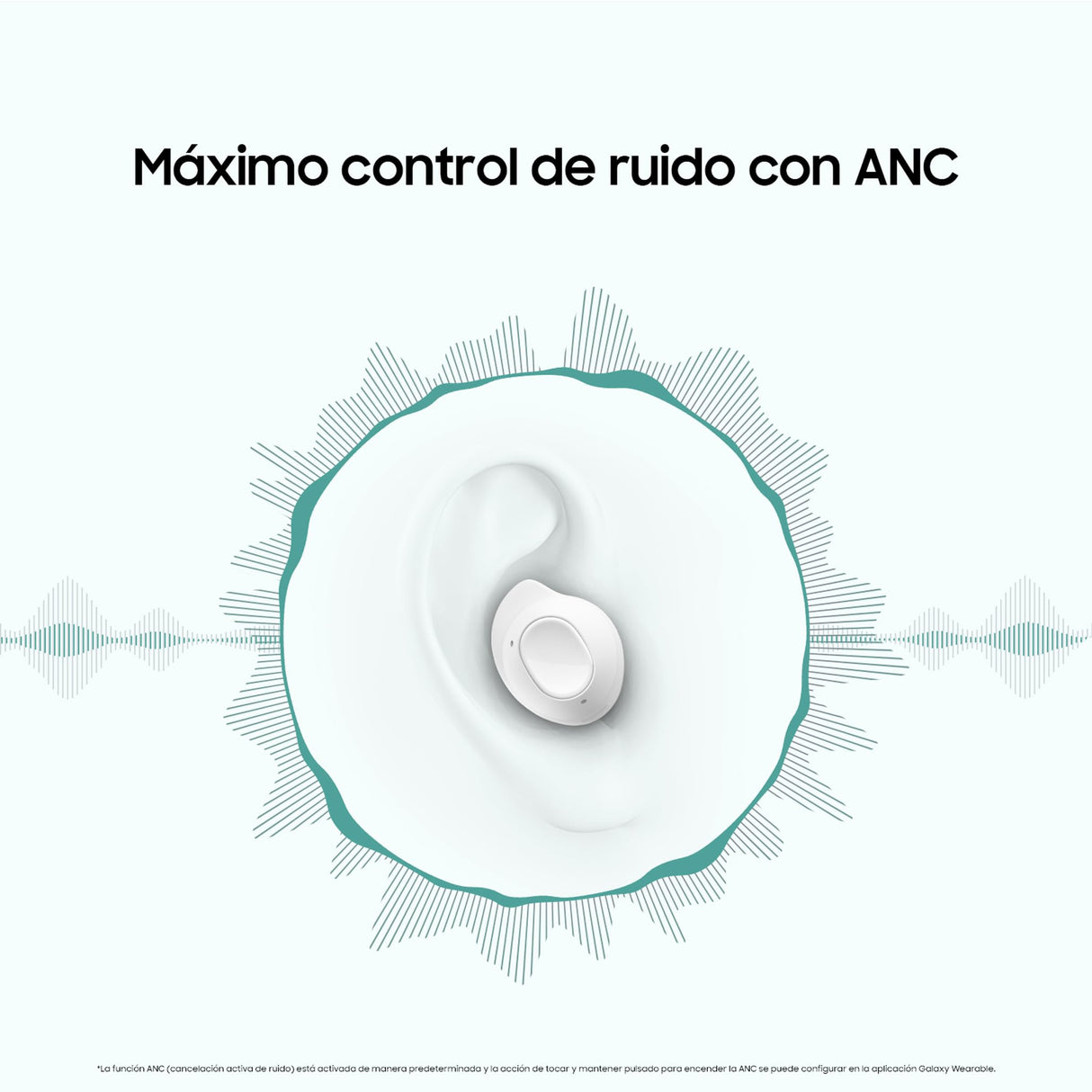Samsung Galaxy Buds FE + Cargador - Auriculares Inalámbricos, Cancelación de Ruido Activa, Ajuste Cómodo, 3 Micrófonos, Control Táctil, Bajos Graves, Blanco (Versión Española)