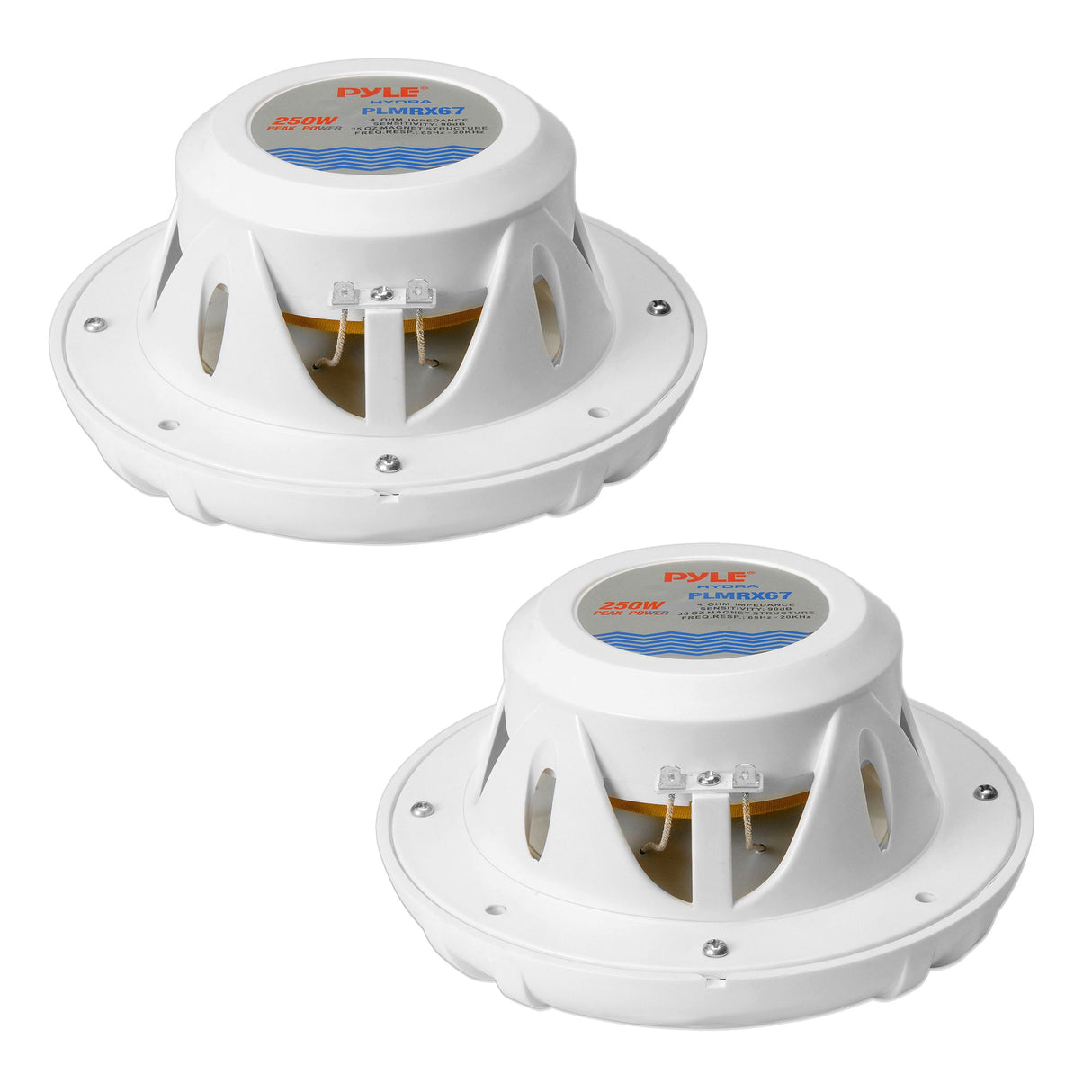 Pyle PLMRX67 Blanco altavoz - Altavoces (2.0 canales, Alámbrico, Terminal, 65 - 20000 Hz, 4 Ω, Blanco)