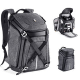 K&F Concept Mochila Alpha de 25 L + extensión Superior de 1,5 L, 3 Lados Abiertos, Hebilla Desmontable para Cambio de Bolsa de Hombro/Mochila, Capacidad para 2 cámaras, 4 Lentes, Laptop de 15.6